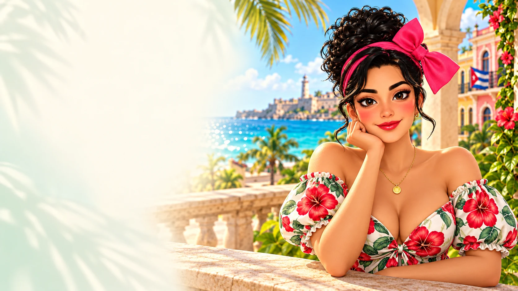 Maritza, la guía de CubaMatch, junto al Malecón.
